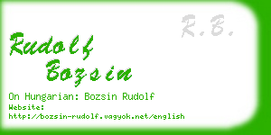 rudolf bozsin business card